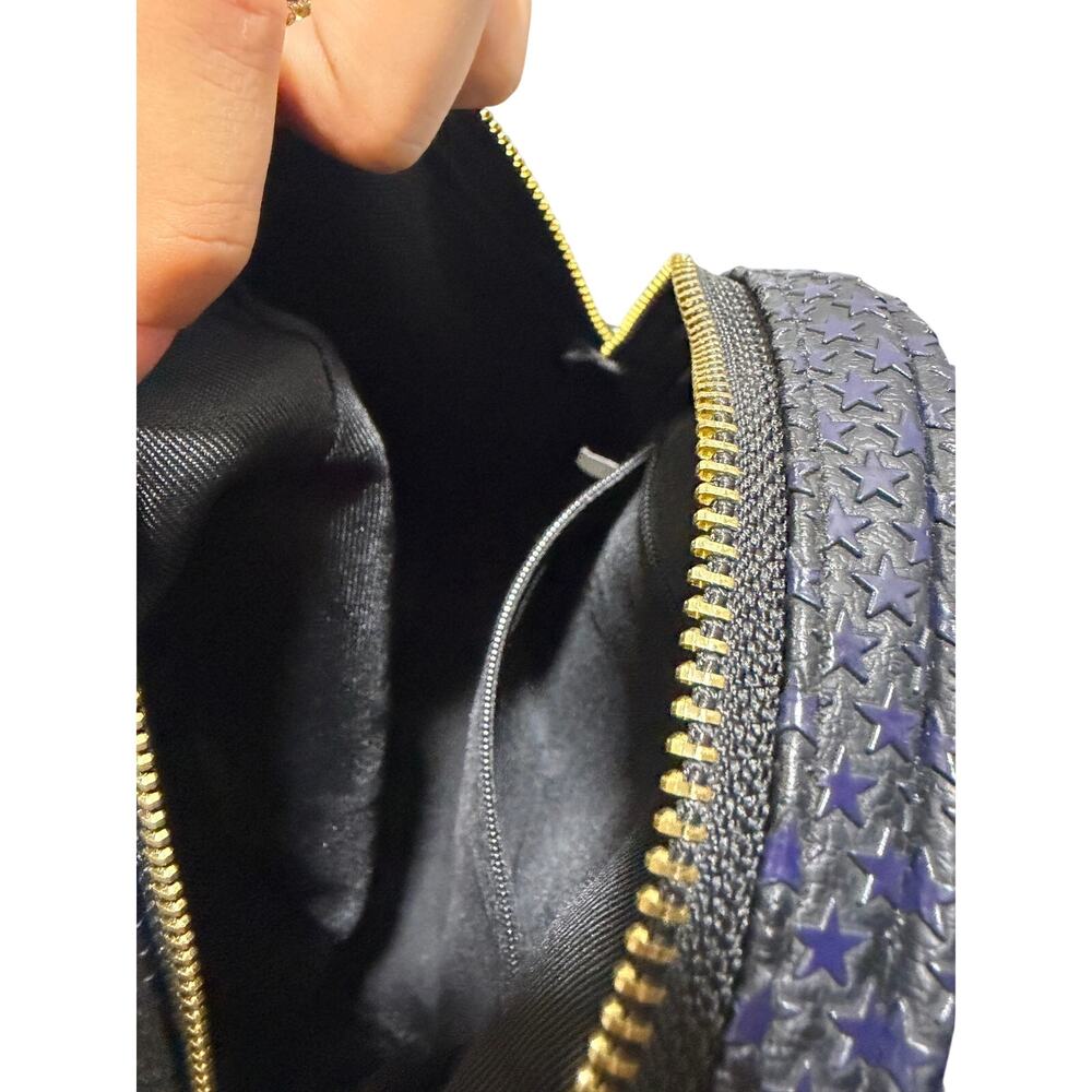 Small Black Star Pattern Backpack Navy Blue Stars Mini Daypack celestial Boho - Picture 10 of 10
